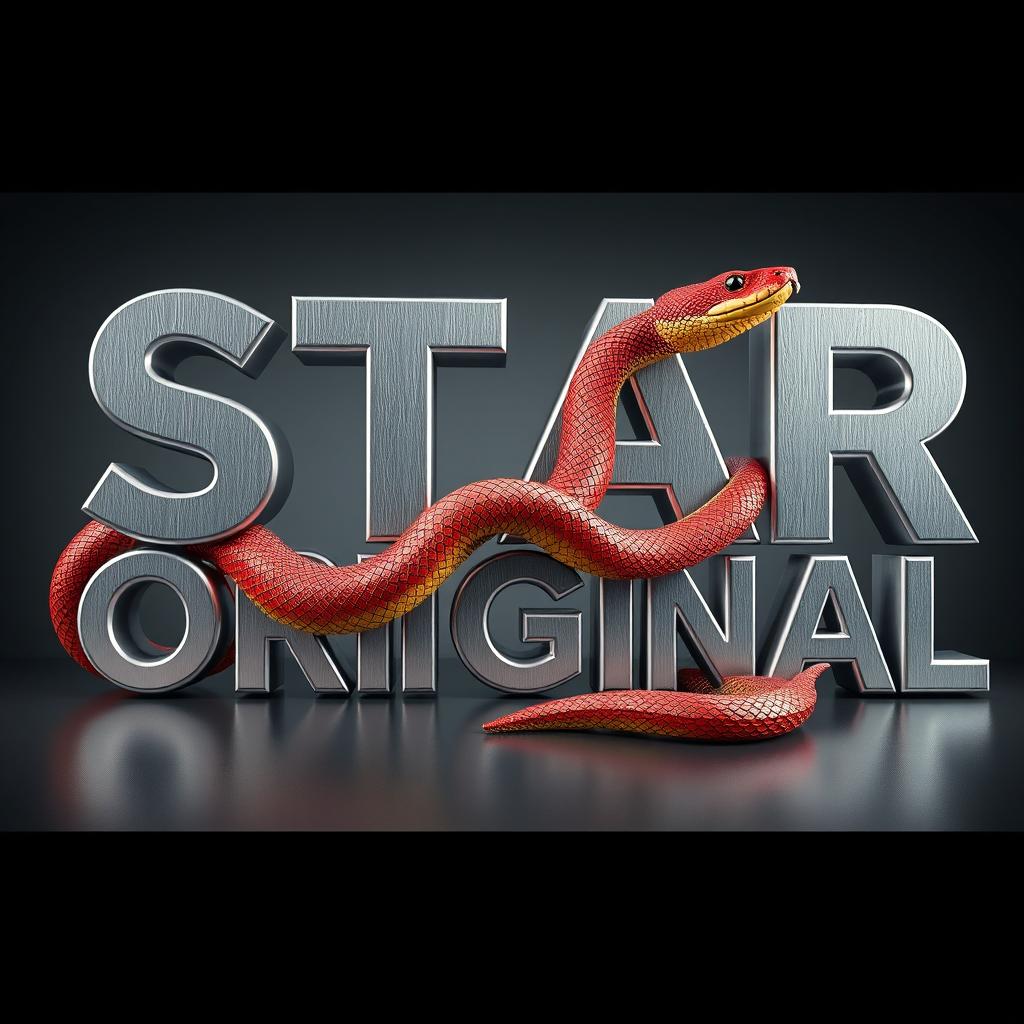 A striking three-dimensional design featuring the words 'STAR ORIGINAL' made from aluminum, showcasing a sleek metallic texture