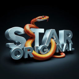 A striking three-dimensional design featuring the words 'STAR ORIGINAL' made from aluminum, showcasing a sleek metallic texture