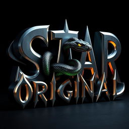 A striking three-dimensional design featuring the words 'STAR ORIGINAL' made from aluminum, styled with a dark, demonic aesthetic