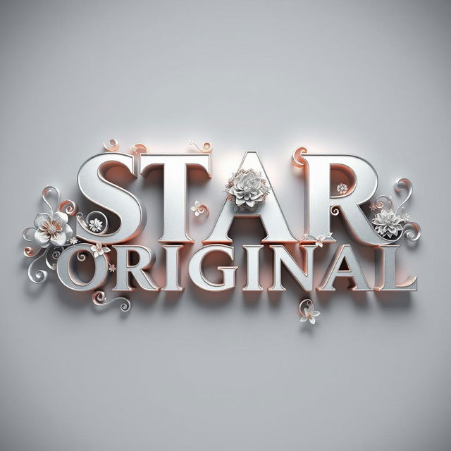 A beautiful three-dimensional design featuring the words 'STAR ORIGINAL' made from aluminum, embellished with intricate and elegant decorations