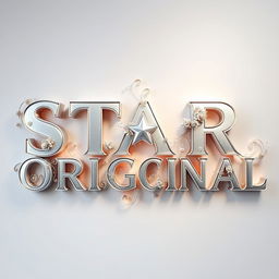 A beautiful three-dimensional design featuring the words 'STAR ORIGINAL' made from aluminum, embellished with intricate and elegant decorations