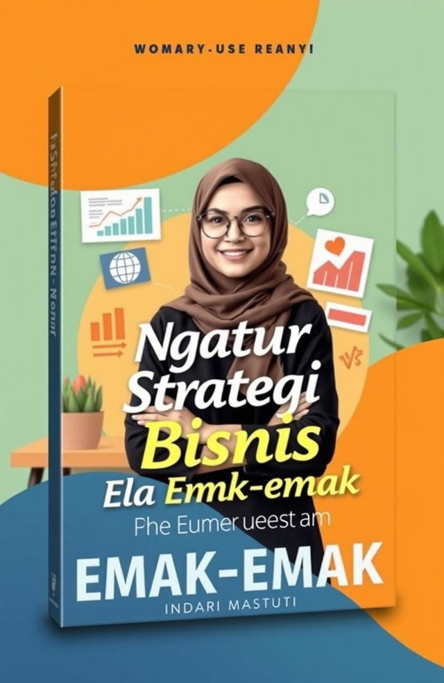 A captivating e-book cover for 'Ngatur Strategi Bisnis Ala Emak-emak' by Indari Mastuti, published by Indscript