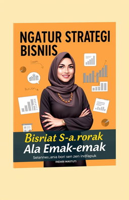 A captivating e-book cover for 'Ngatur Strategi Bisnis Ala Emak-emak' by Indari Mastuti, published by Indscript