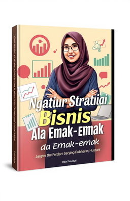 A captivating e-book cover for 'Ngatur Strategi Bisnis Ala Emak-emak' by Indari Mastuti, published by Indscript