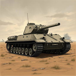 A detailed 2D drawing of a Maus tank, showcasing its distinctive features such as the large, boxy body, impressive turret, and tracks