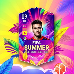 A high-quality FIFA Mobile card design featuring vibrant summer themes