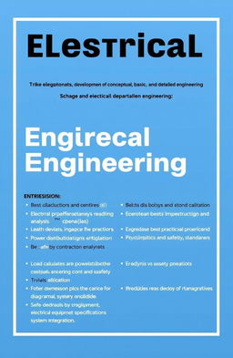A detailed guide for the calculation and development of conceptual, basic, and detailed engineering specifically for the electrical department