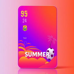 A vibrant and eye-catching FIFA Mobile card design featuring a summer theme
