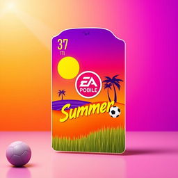 A vibrant and eye-catching FIFA Mobile card design featuring a summer theme