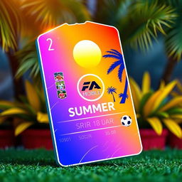 A vibrant and eye-catching FIFA Mobile card design featuring a summer theme