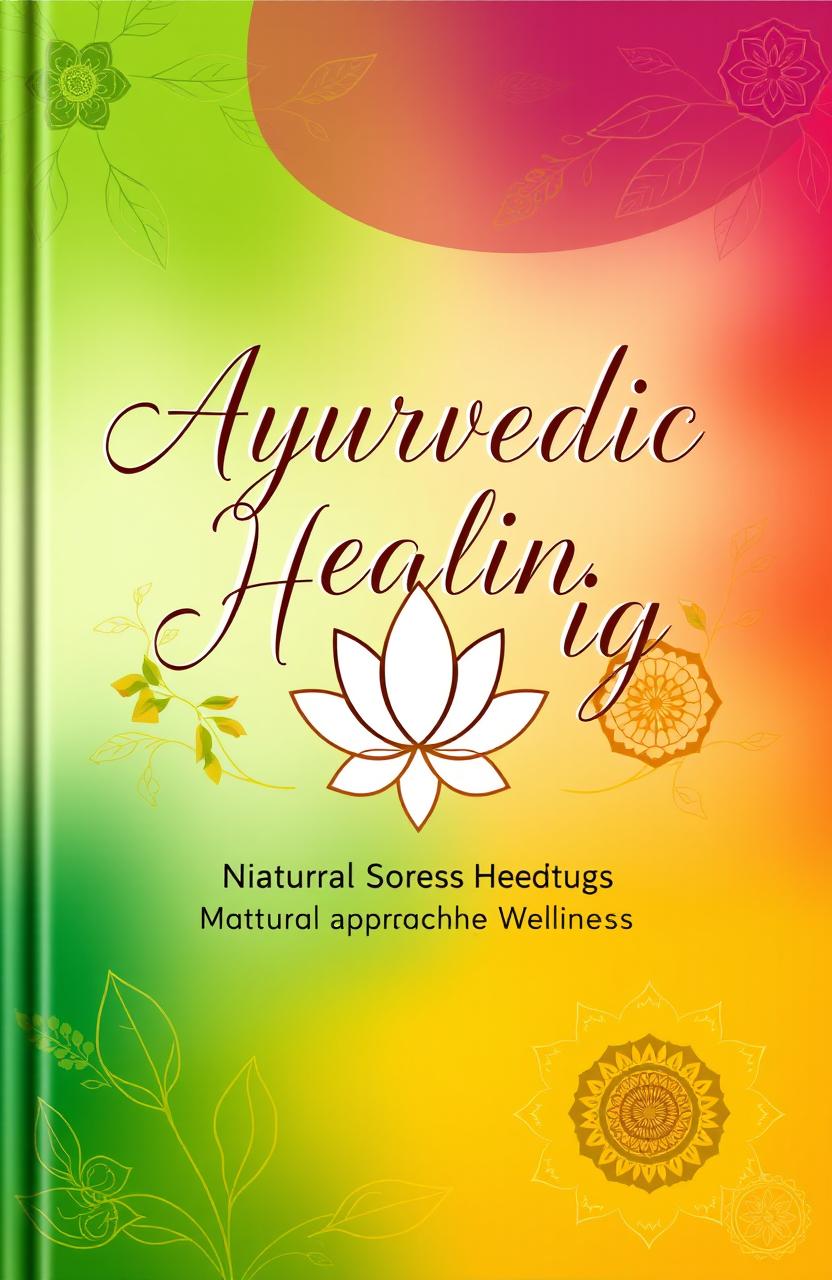 A beautifully designed book cover for an Ayurvedic medicine treatment guide