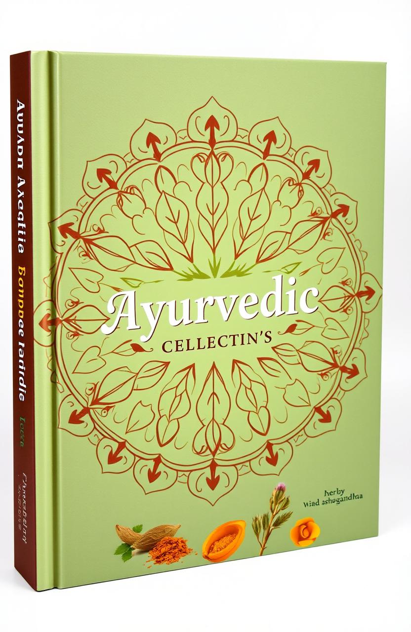 A beautifully designed book cover for an Ayurvedic medicine treatment guide
