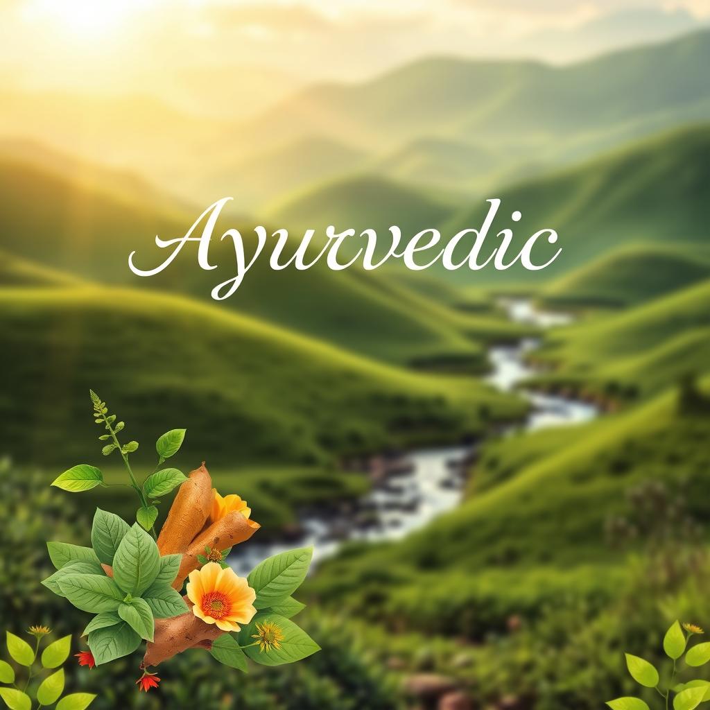 A captivating book cover for an Ayurvedic medicine treatment book