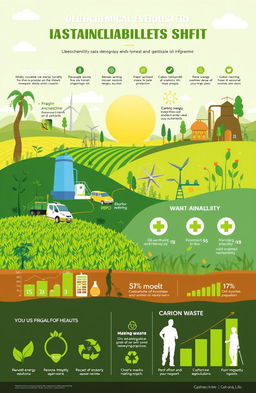 A vibrant infographic depicting sustainability and development in the oleochemical and vegetable oil industry