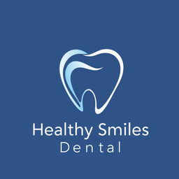 A modern dental logo featuring a stylized tooth graphic, with smooth curves and a minimalist design