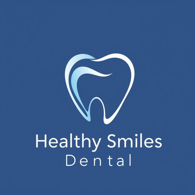 A modern dental logo featuring a stylized tooth graphic, with smooth curves and a minimalist design