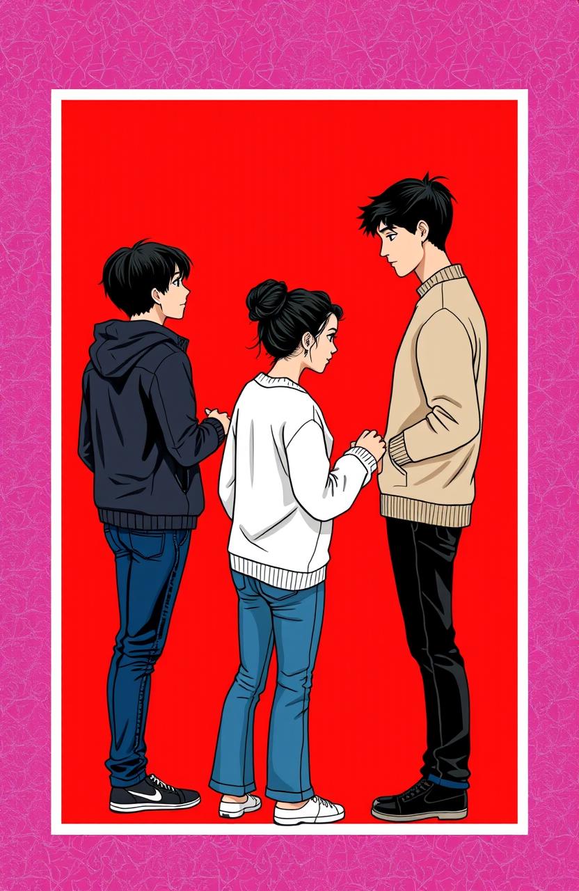 A book cover design featuring a vibrant red background with faint blue and purple veins running through it