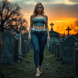 A beautiful and stunning hourglass-shaped woman with medium breasts, very wide, bulging hips, thick round thighs, and long, shapely legs