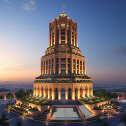 A 20-story tower that seamlessly blends the architectural elements of Chogha Zanbil with modern design