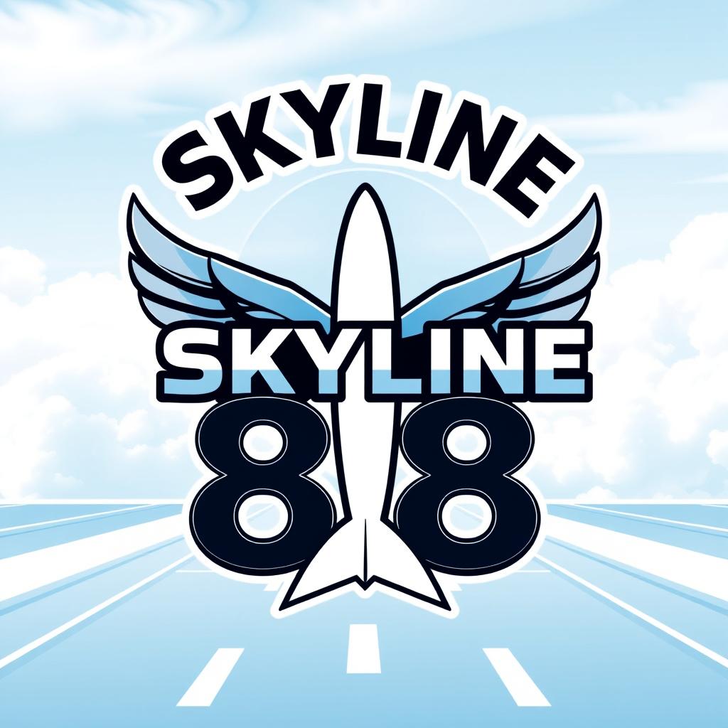 A logo design for a themed restaurant named 'Skyline Hangar 88'
