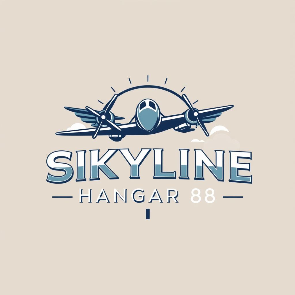 Design a logo for a themed restaurant called 'Skyline Hangar 88'