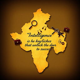 An artistic representation of the map of Gujarat, India, designed to highlight intelligence themes