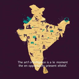An artistic representation of the map of Rajasthan, India, incorporated with an intelligence spy theme