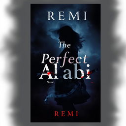 A novel cover for "The Perfect Alibi" by REMI, designed with a dark and mysterious tone