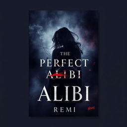 A novel cover for "The Perfect Alibi" by REMI, designed with a dark and mysterious tone