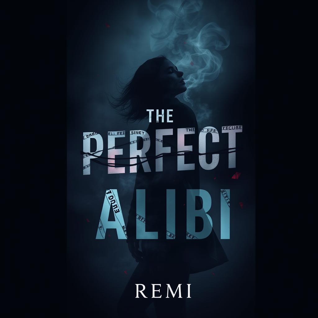 A novel cover for "The Perfect Alibi" by REMI, designed with a dark and mysterious tone