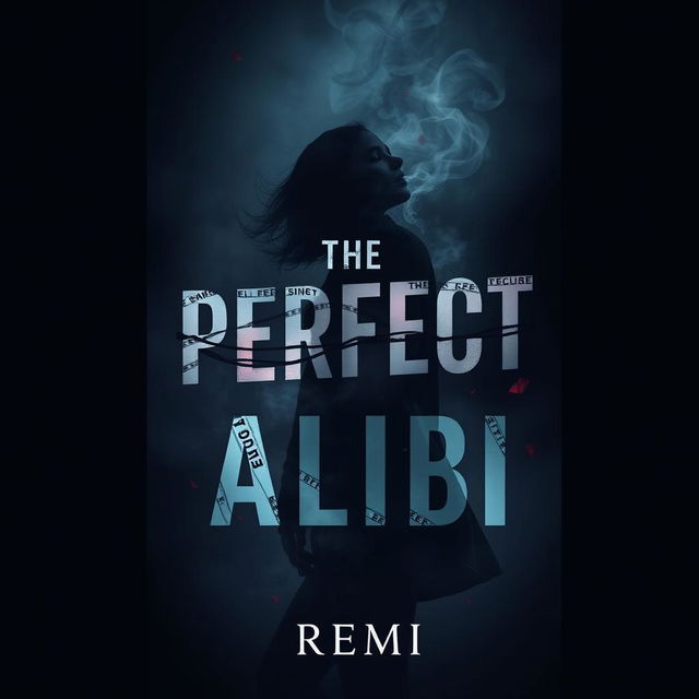 A novel cover for "The Perfect Alibi" by REMI, designed with a dark and mysterious tone