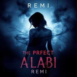 A novel cover for "The Perfect Alibi" by REMI, designed with a dark and mysterious tone