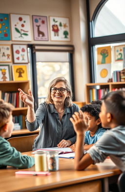 A heartwarming scene portraying the journey of a dedicated teacher