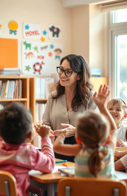 A heartwarming scene portraying the journey of a dedicated teacher