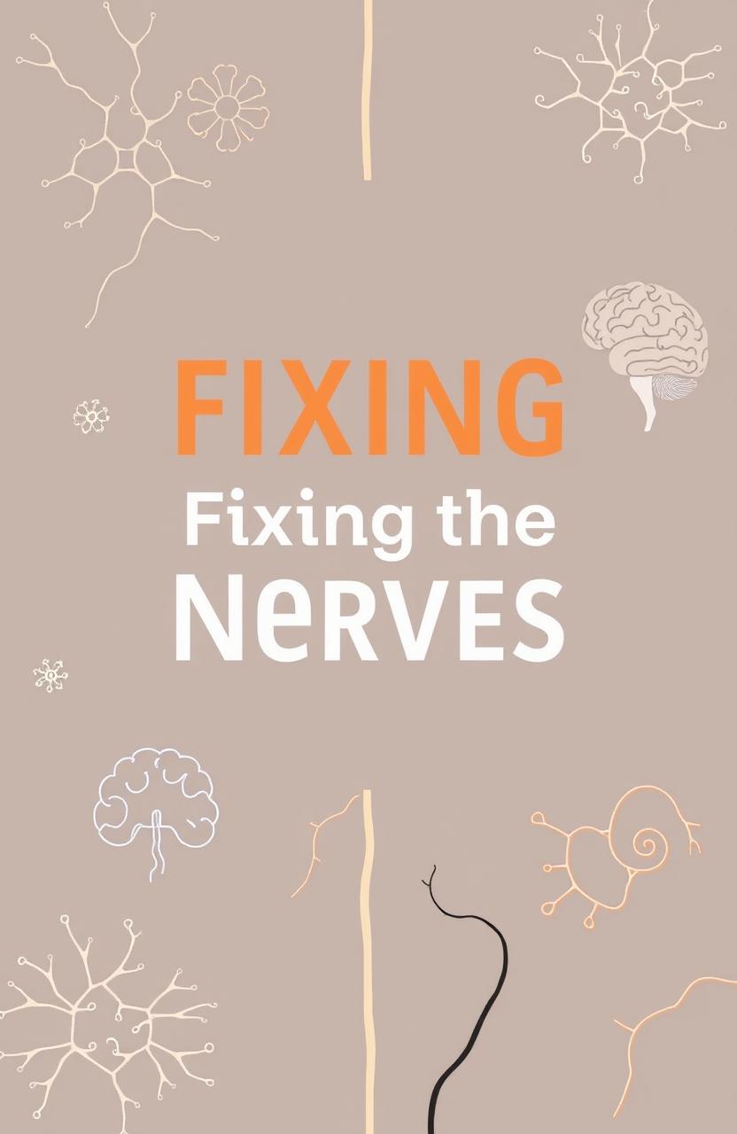 A clean, visually appealing book cover design that features illustrations related to medicine, particularly focusing on nerves and the brain