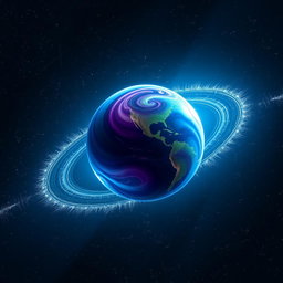 An incredibly beautiful planet floating majestically in the vastness of space, designed specifically for a phone wallpaper