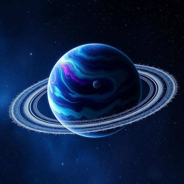 An incredibly beautiful planet floating majestically in the vastness of space, designed specifically for a phone wallpaper