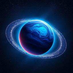 An incredibly beautiful planet floating majestically in the vastness of space, designed specifically for a phone wallpaper