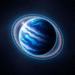 An incredibly beautiful planet floating majestically in the vastness of space, designed specifically for a phone wallpaper