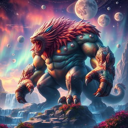 A titanic creature embodying the essence of strength, renowned as the strongest being in the entire multiverse