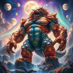 A titanic creature embodying the essence of strength, renowned as the strongest being in the entire multiverse