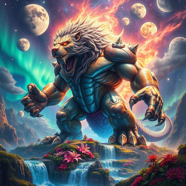 A titanic creature embodying the essence of strength, renowned as the strongest being in the entire multiverse