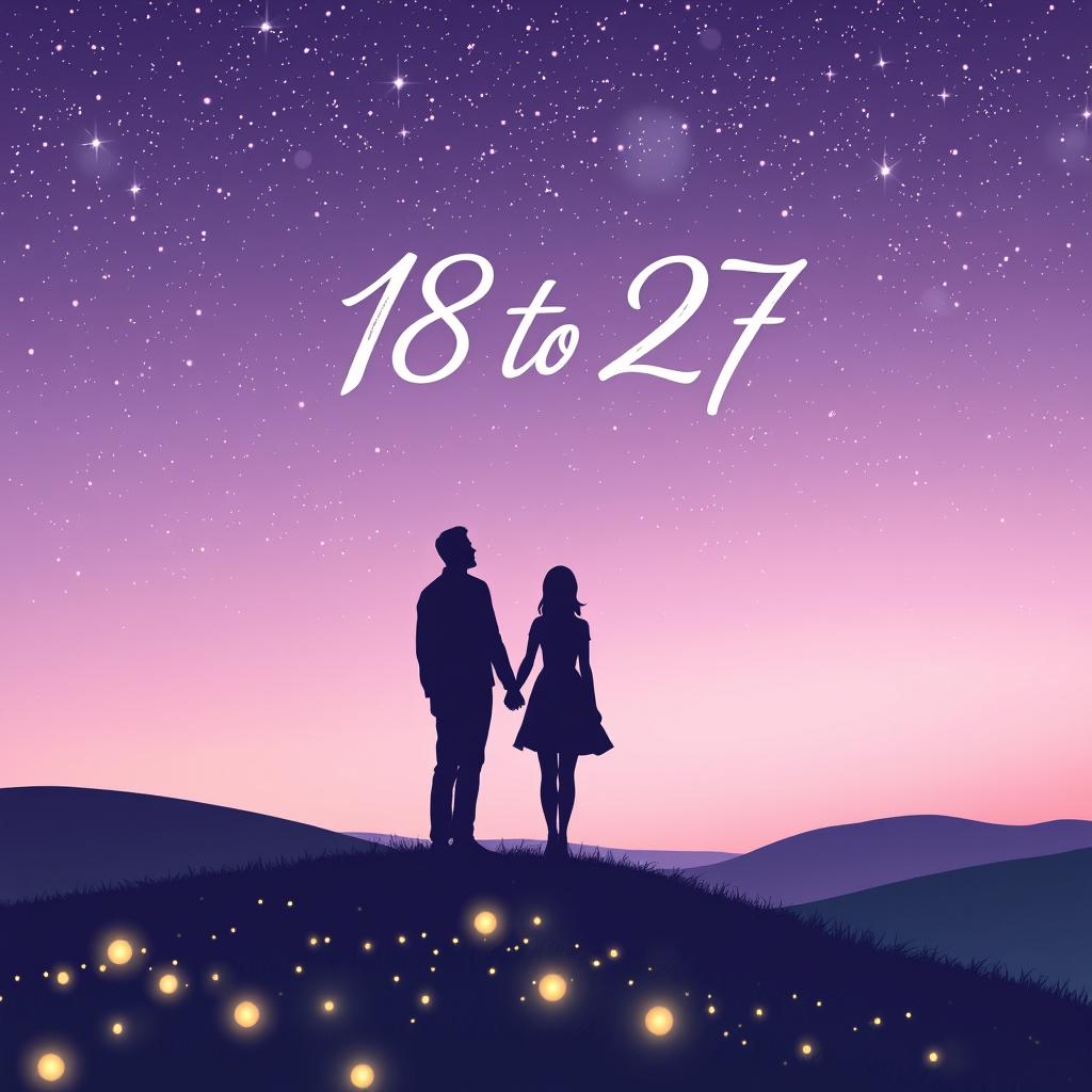 A dreamy book cover design featuring a gradient background of light purple, soft pink, and light blue, resembling a twilight sky filled with countless twinkling stars