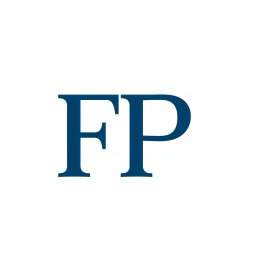 An artistic design featuring the abbreviation 'FP' in a modern, stylized font