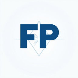 An artistic design featuring the abbreviation 'FP' in a modern, stylized font