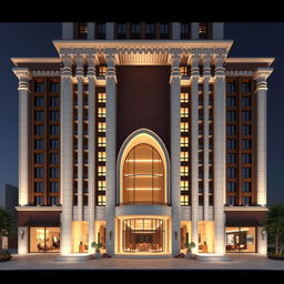 A stunning and dynamic 20-story residential and commercial tower designed with a bold, luxurious architectural style