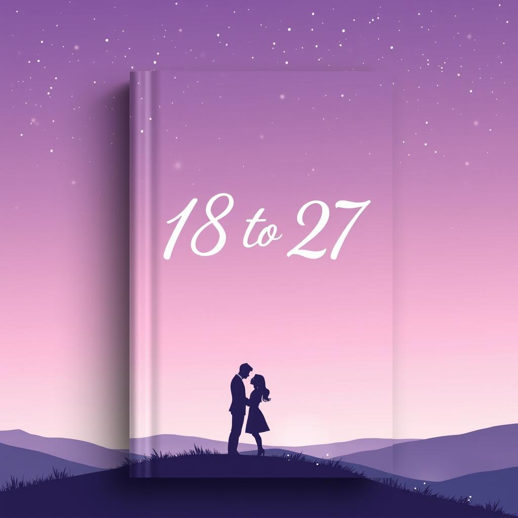 A romantic book cover design featuring a gradient background of light purple, soft pink, and light blue, resembling a twilight sky filled with twinkling stars