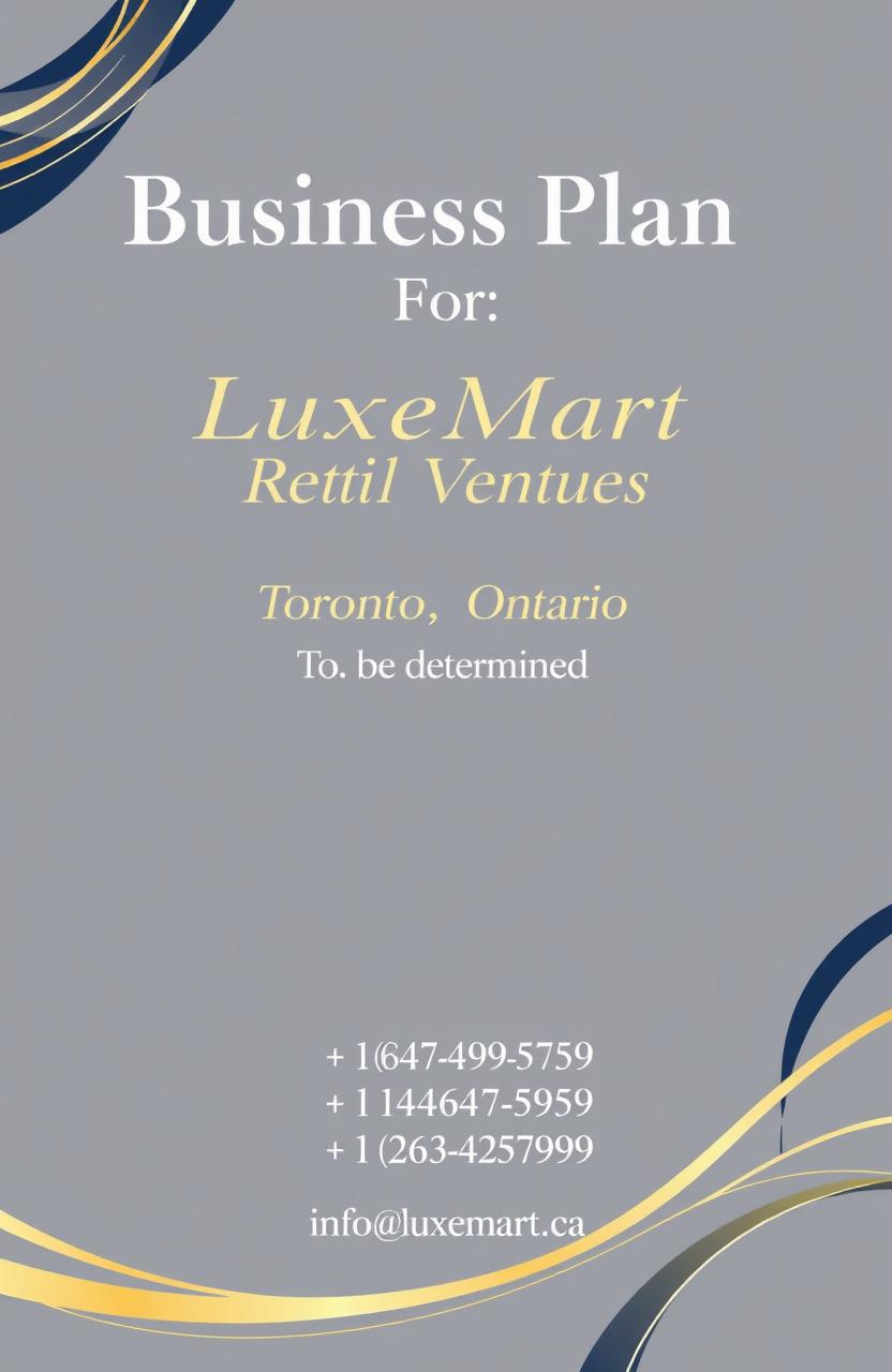 A professional and sleek cover page design for a business plan