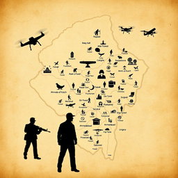 An artistic representation of a Gujarat map depicting the theme of espionage