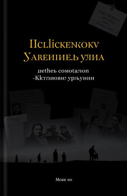 Book cover design with a dark and somber theme, incorporating elements of historical significance related to Polish and Ukrainian contexts
